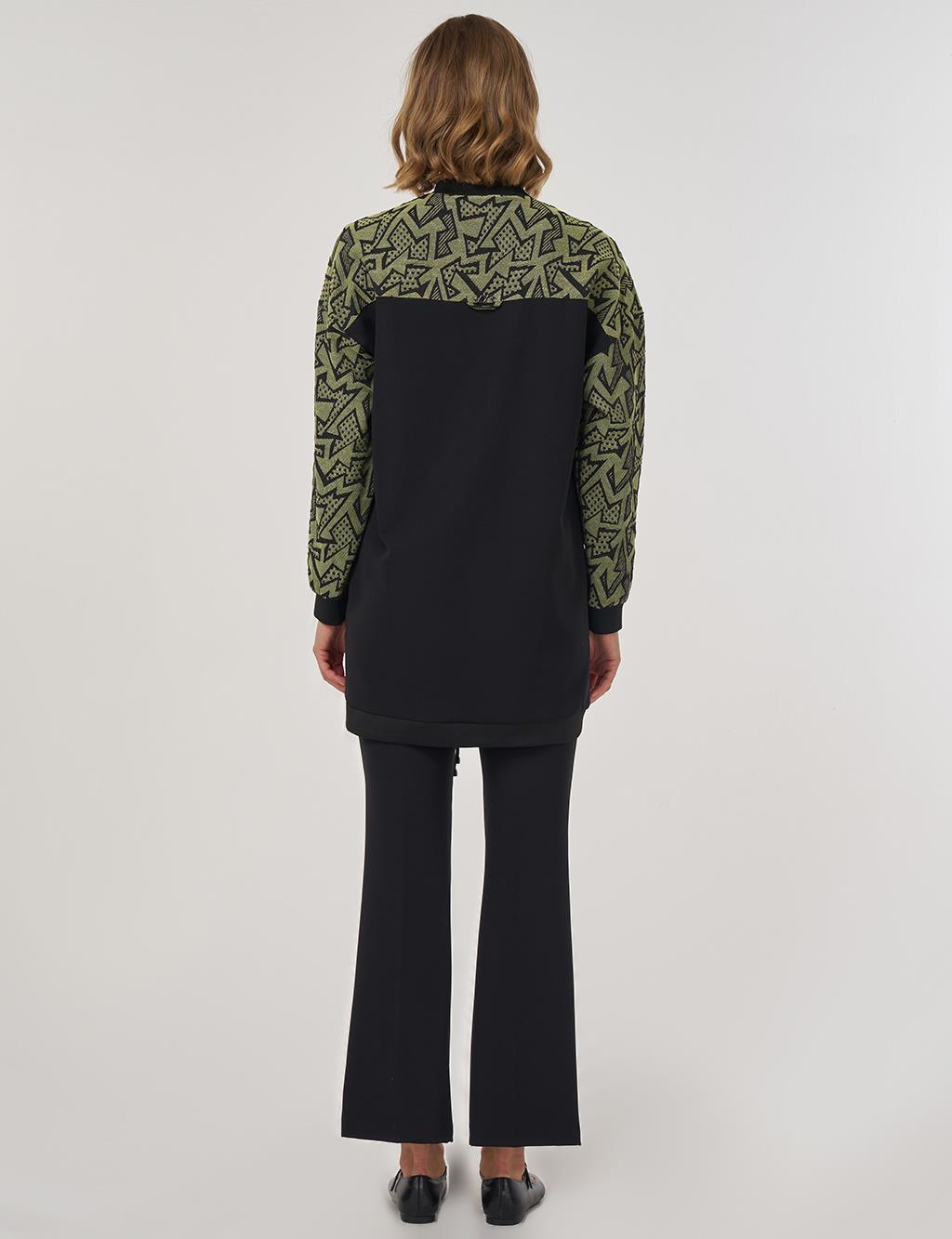 Kumaş Garnili Tunik Siyah 