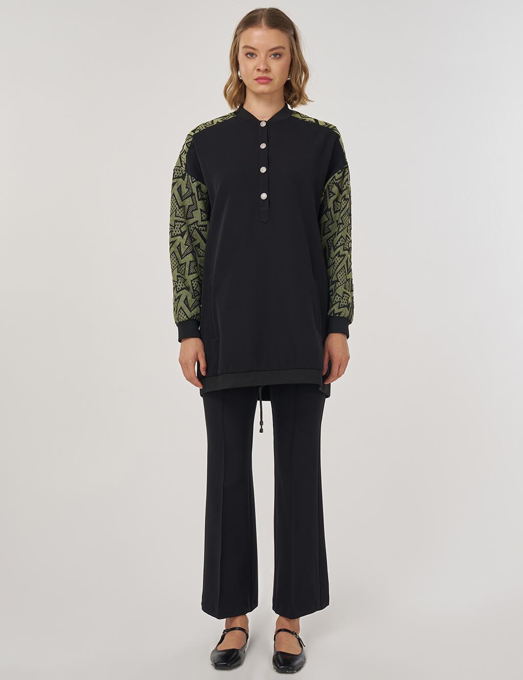 Kumaş Garnili Tunik Siyah 