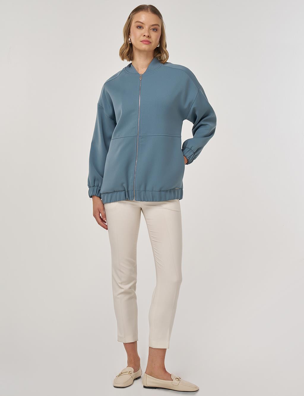 Kolej Yaka Ceket Sisli Mavi 