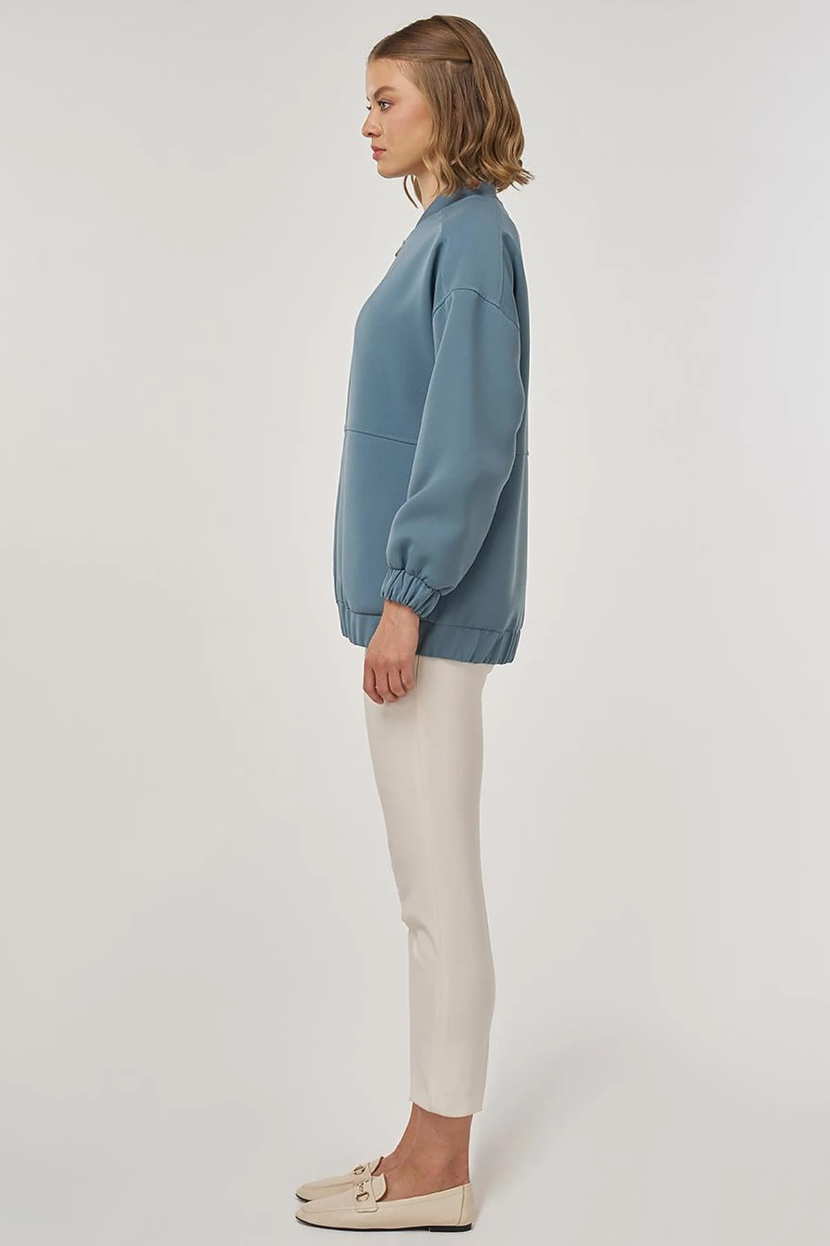 College Collar Jacket in Misty Blue