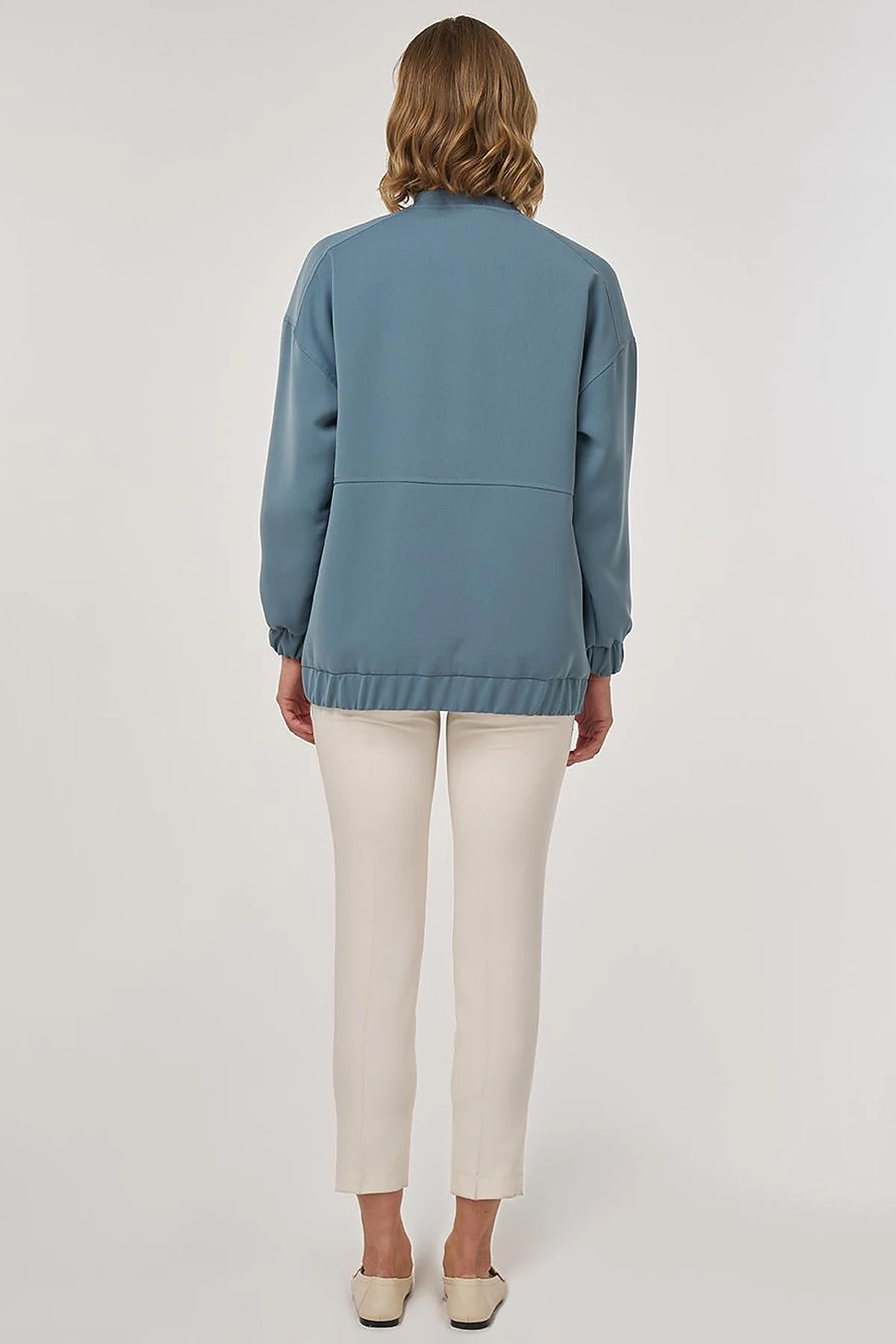College Collar Jacket in Misty Blue