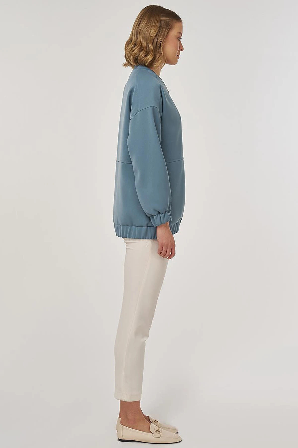 College Collar Jacket in Misty Blue