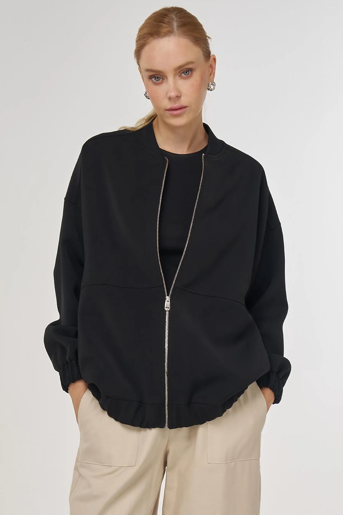 College Collar Jacket in Black