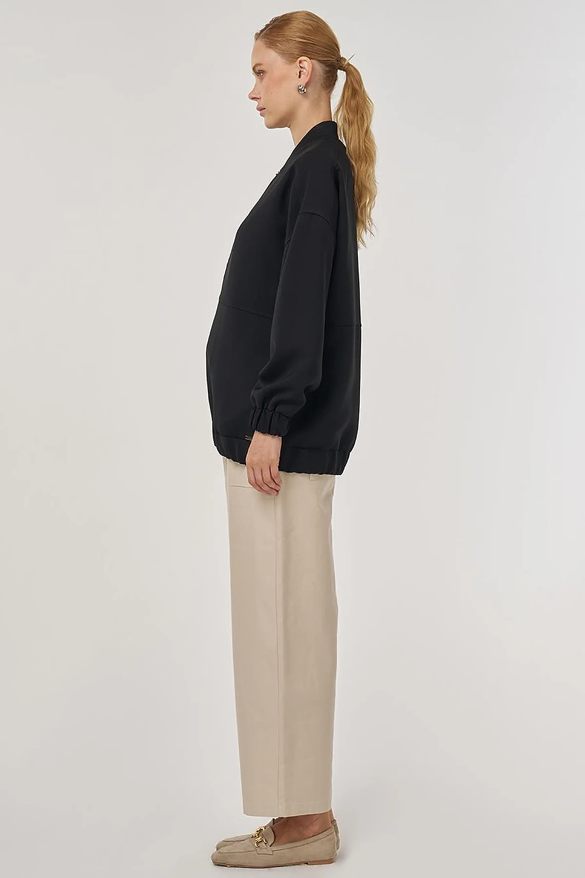College Collar Jacket in Black