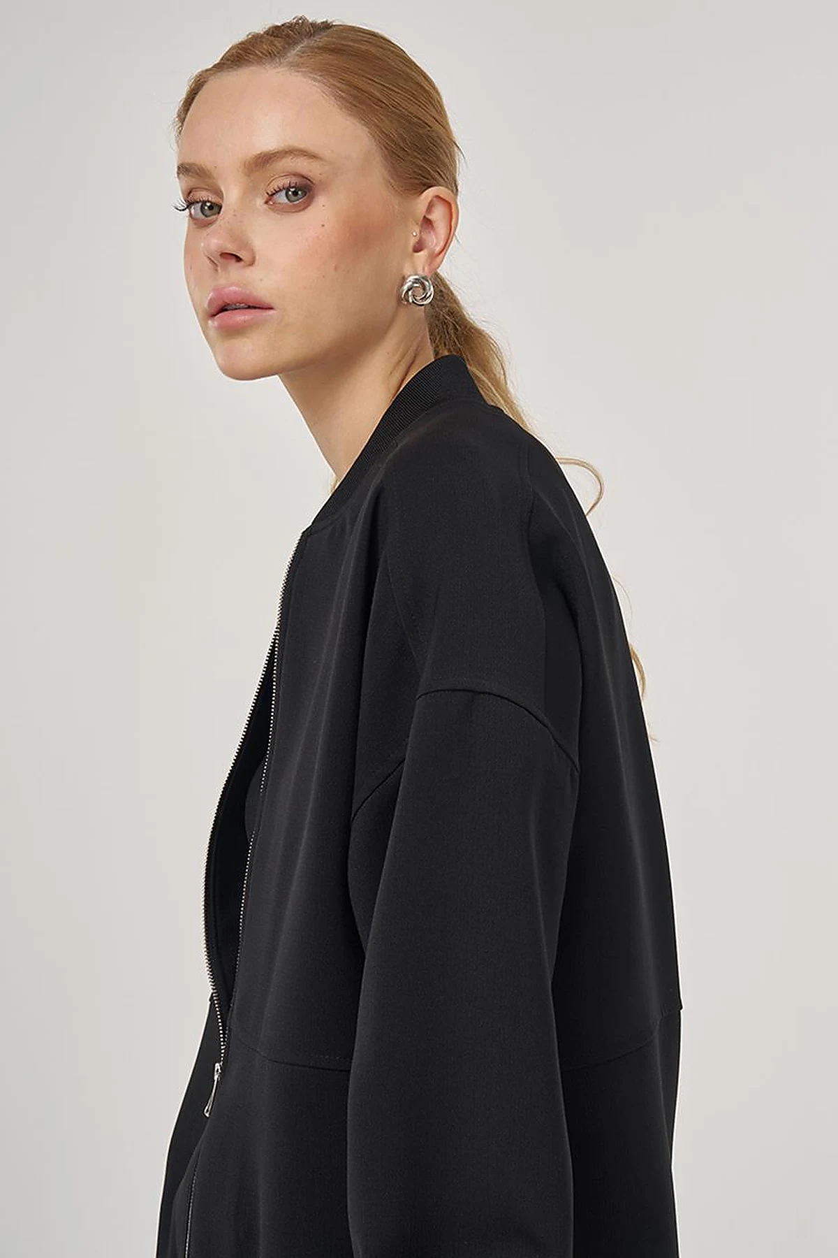 College Collar Jacket in Black