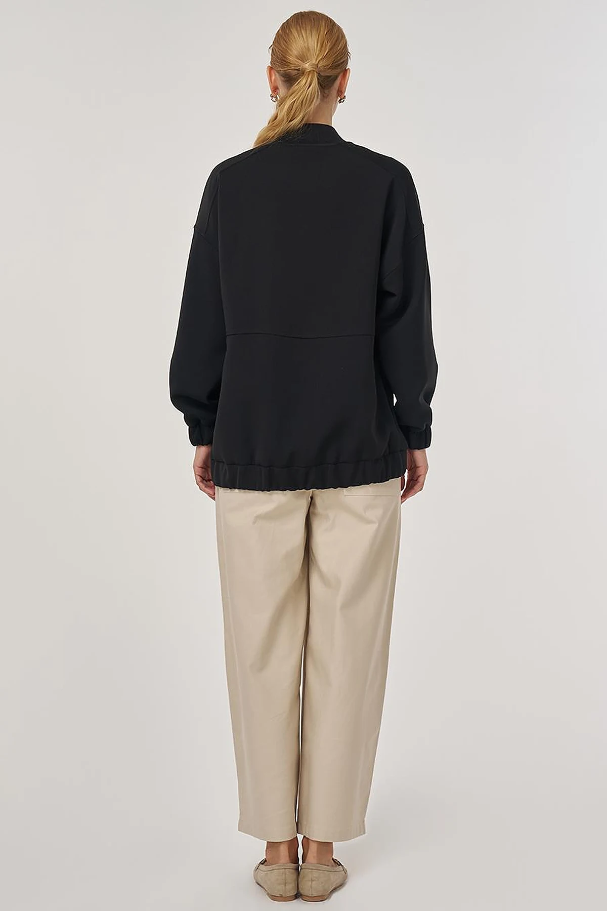 College Collar Jacket in Black