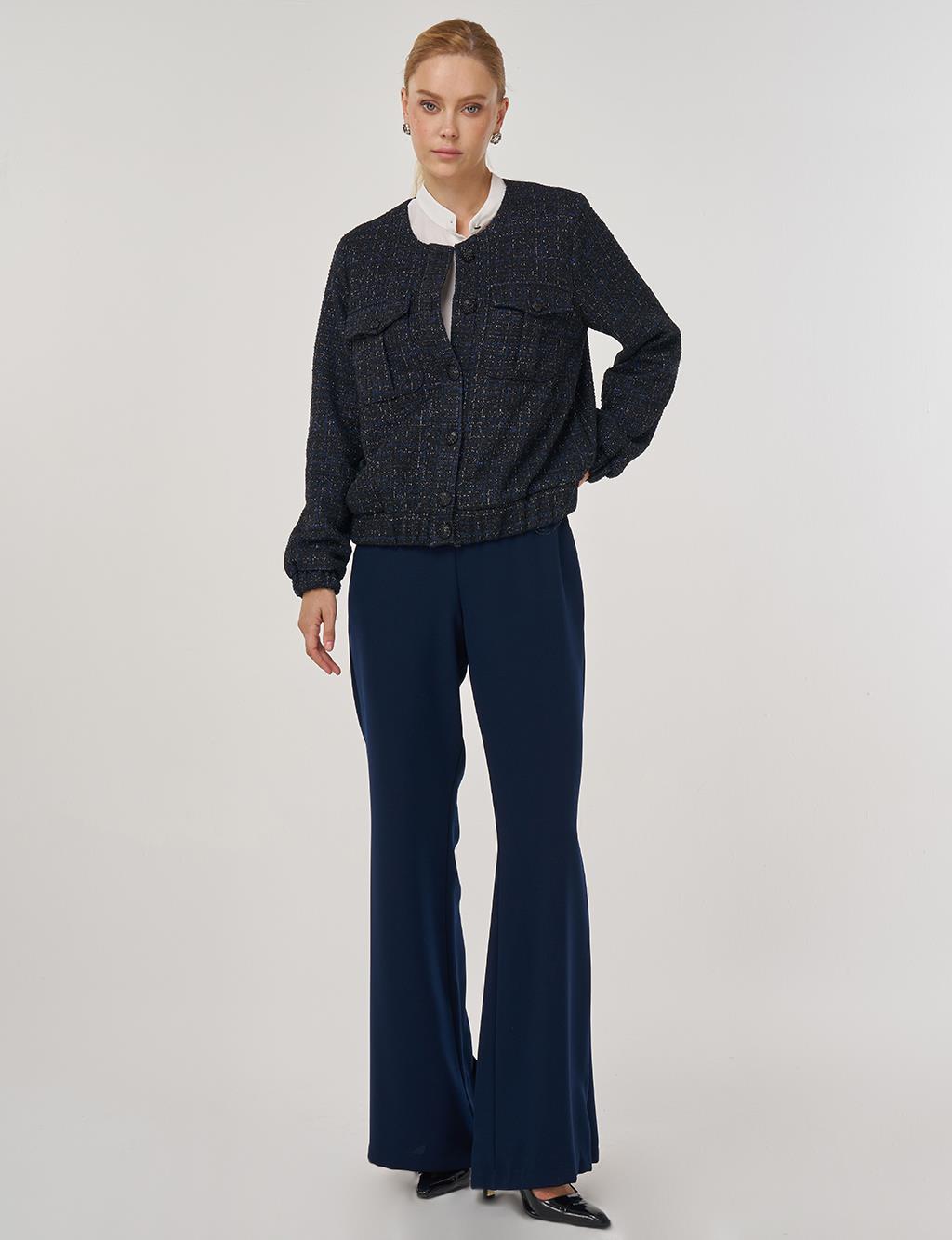 Çift Cepli Bomber Ceket Lacivert 