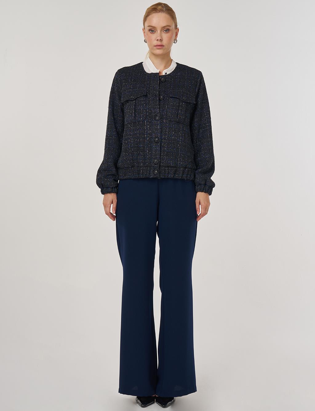 Çift Cepli Bomber Ceket Lacivert 