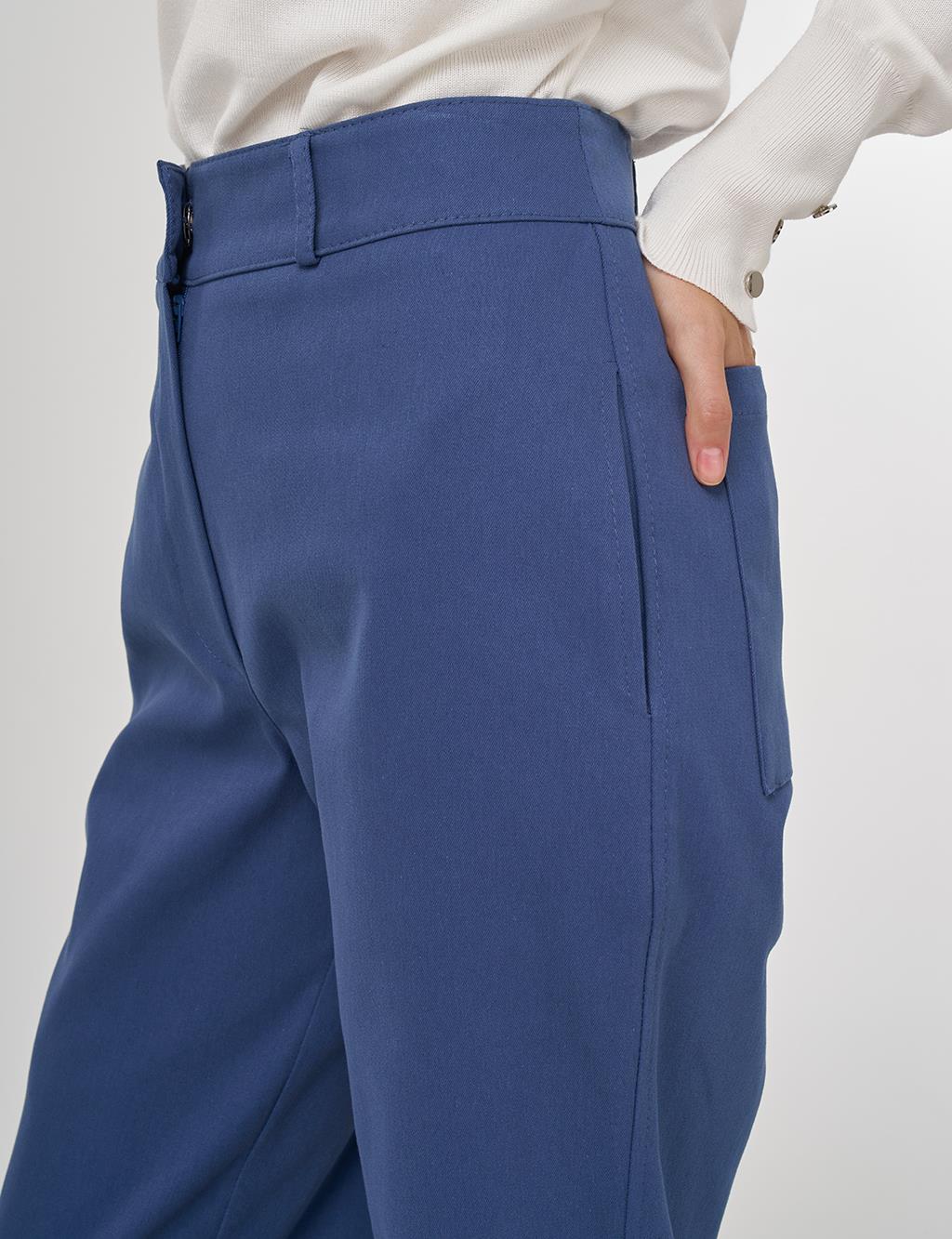 Duble Paça Kumaş Pantolon İndigo 