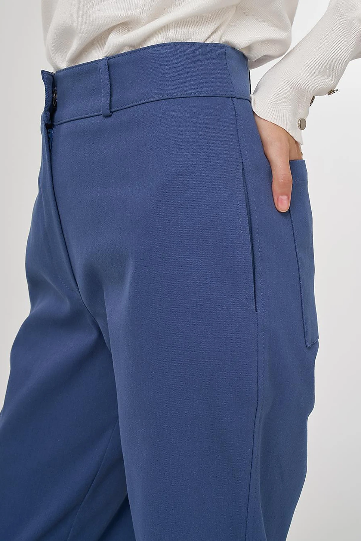 Double Cuff Fabric Pants Indigo