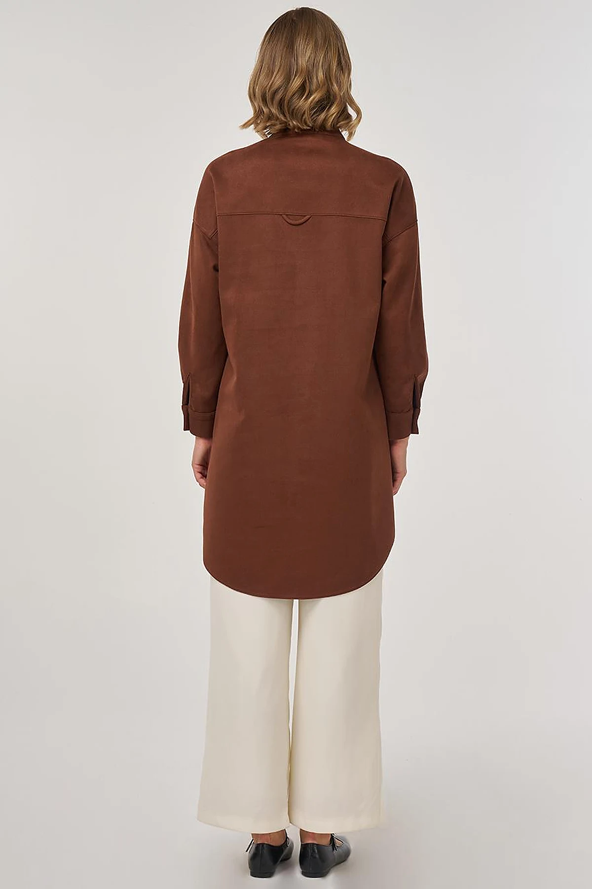 Laser-Cut Suede Tunic Camel