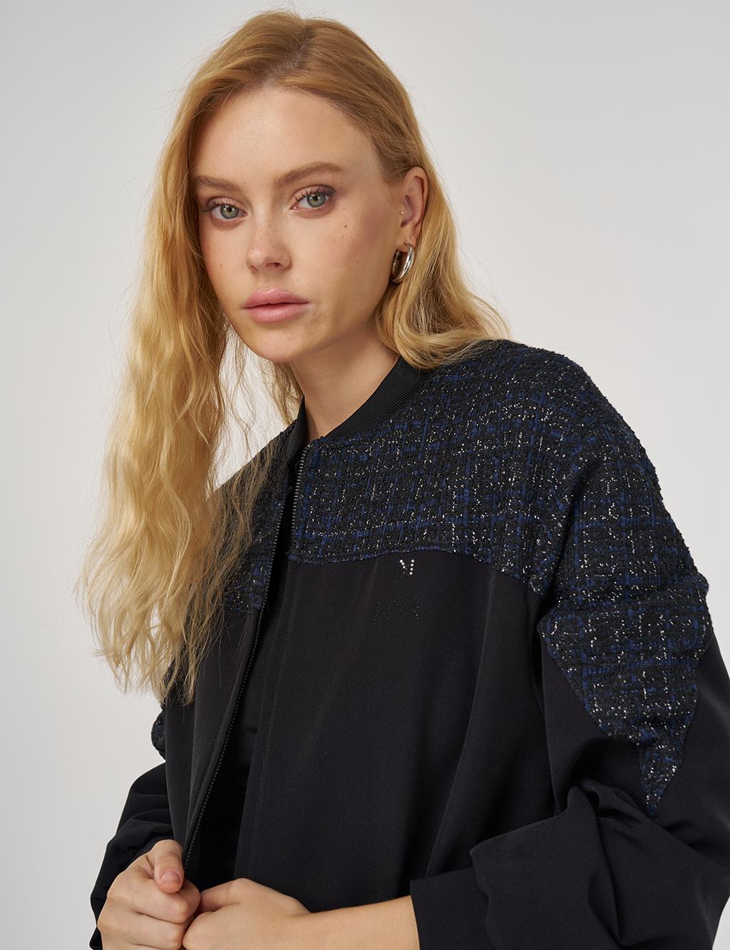 Elastic Waist Relaxed-Fit Two-Piece Set – Black 