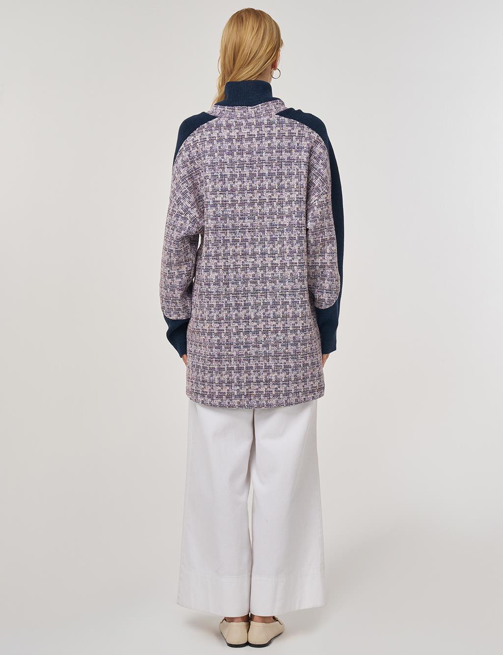 Triko Garnili Sweatshirt İndigo 