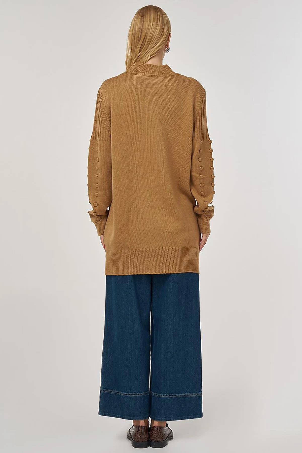Crochet Knit Tunic in Mink