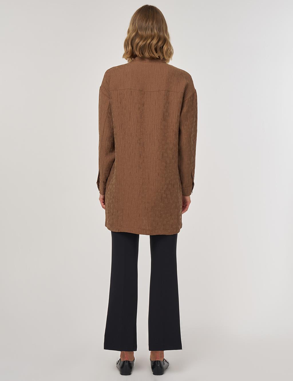 Hakim Yaka Lyocell Bluz Koyu Oliv