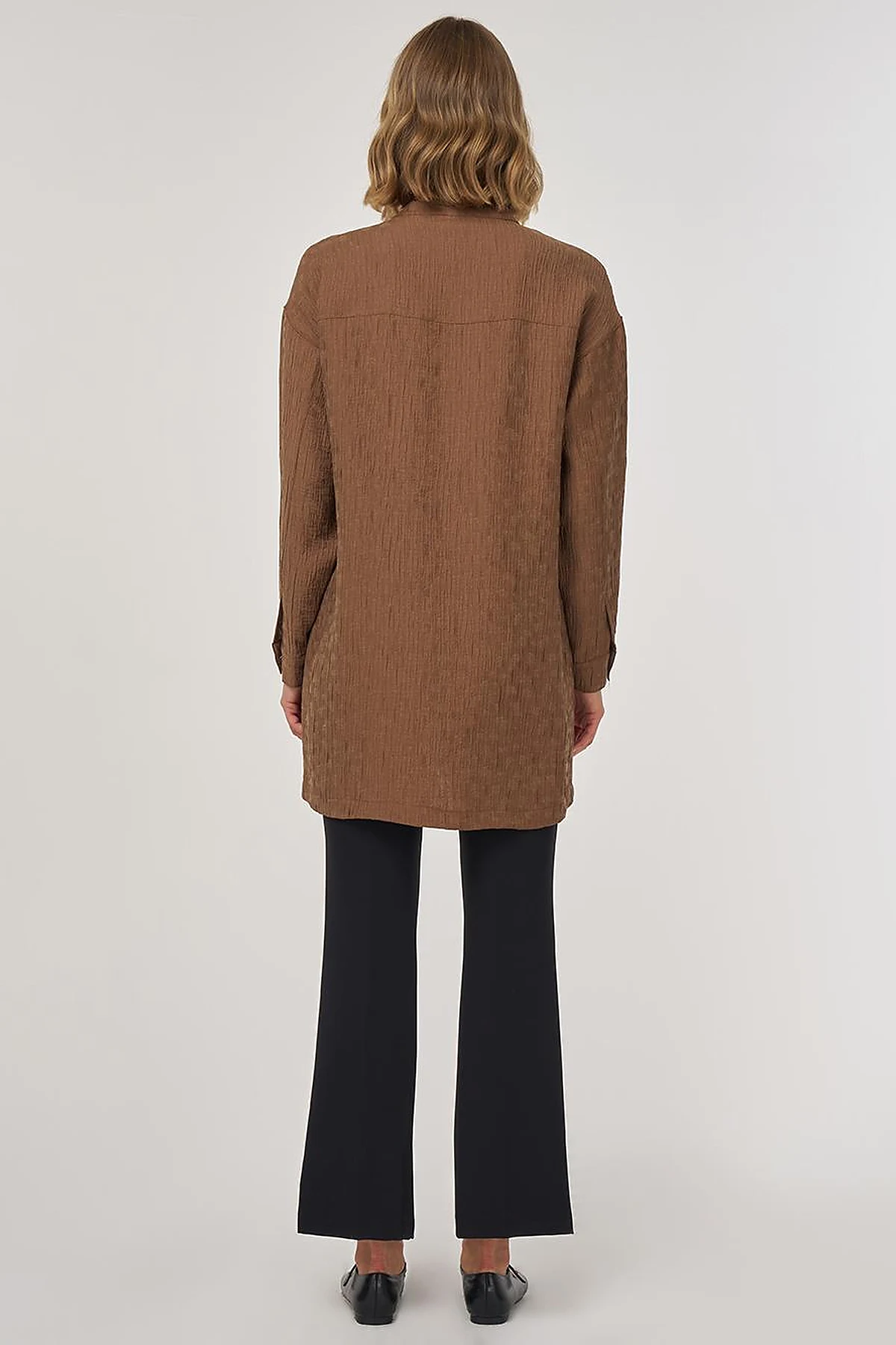 Mandarin Collar Lyocell Blouse Dark Olive