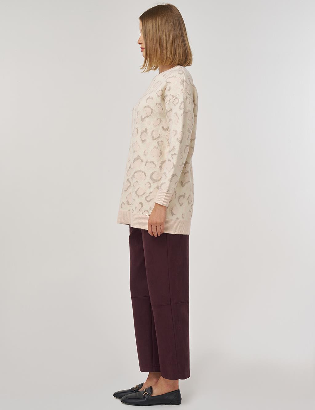 Patterned Knit Tunic Powder