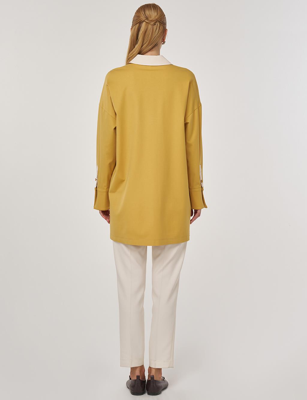 Cuff Detailed Tunic Mustard