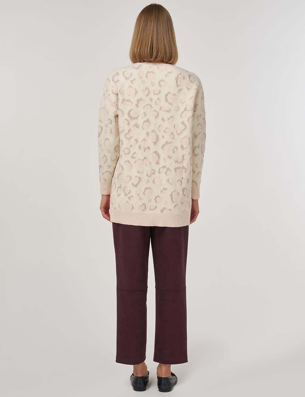 Patterned Knit Tunic Powder