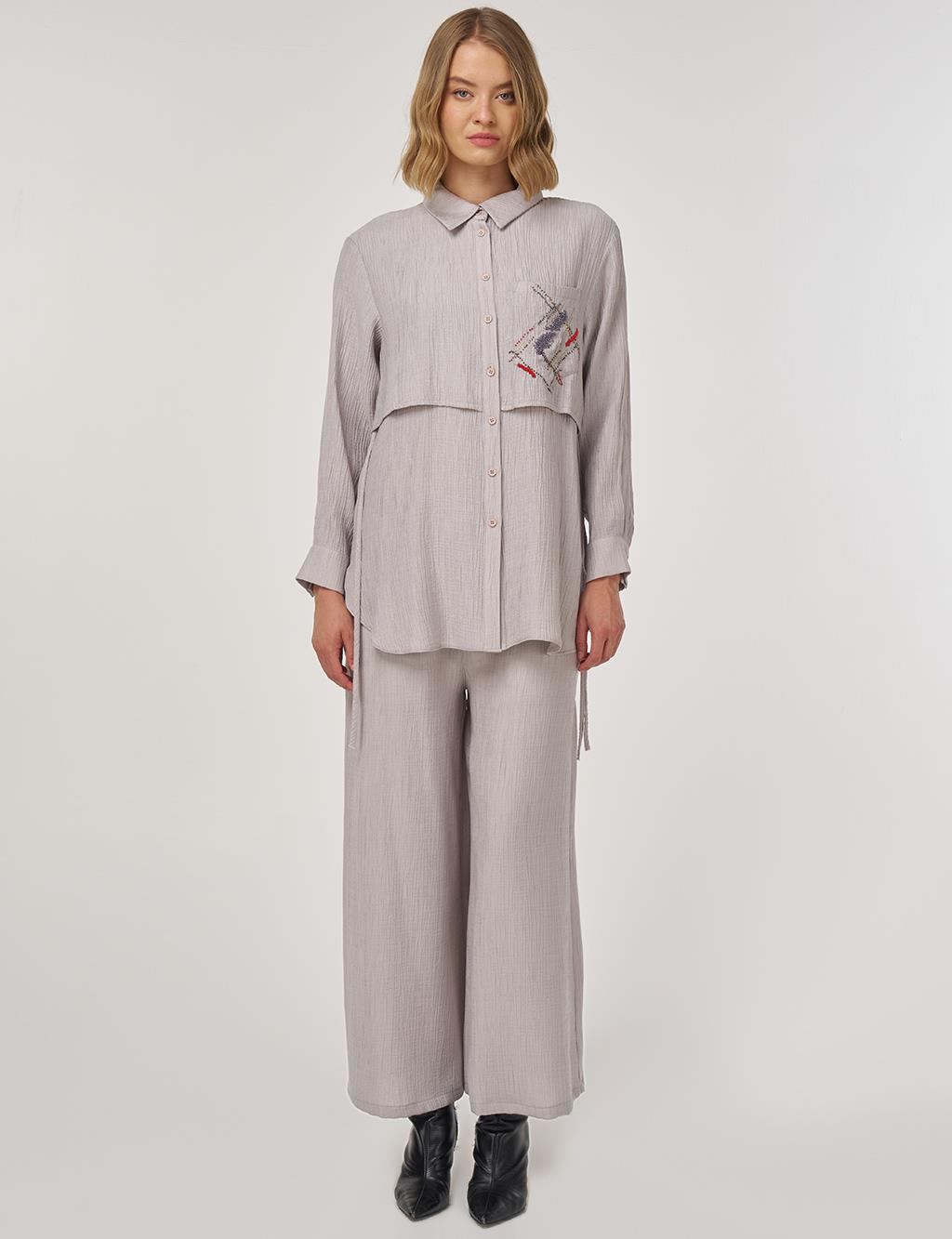 Aller-Detail Two-Piece Set in Gray