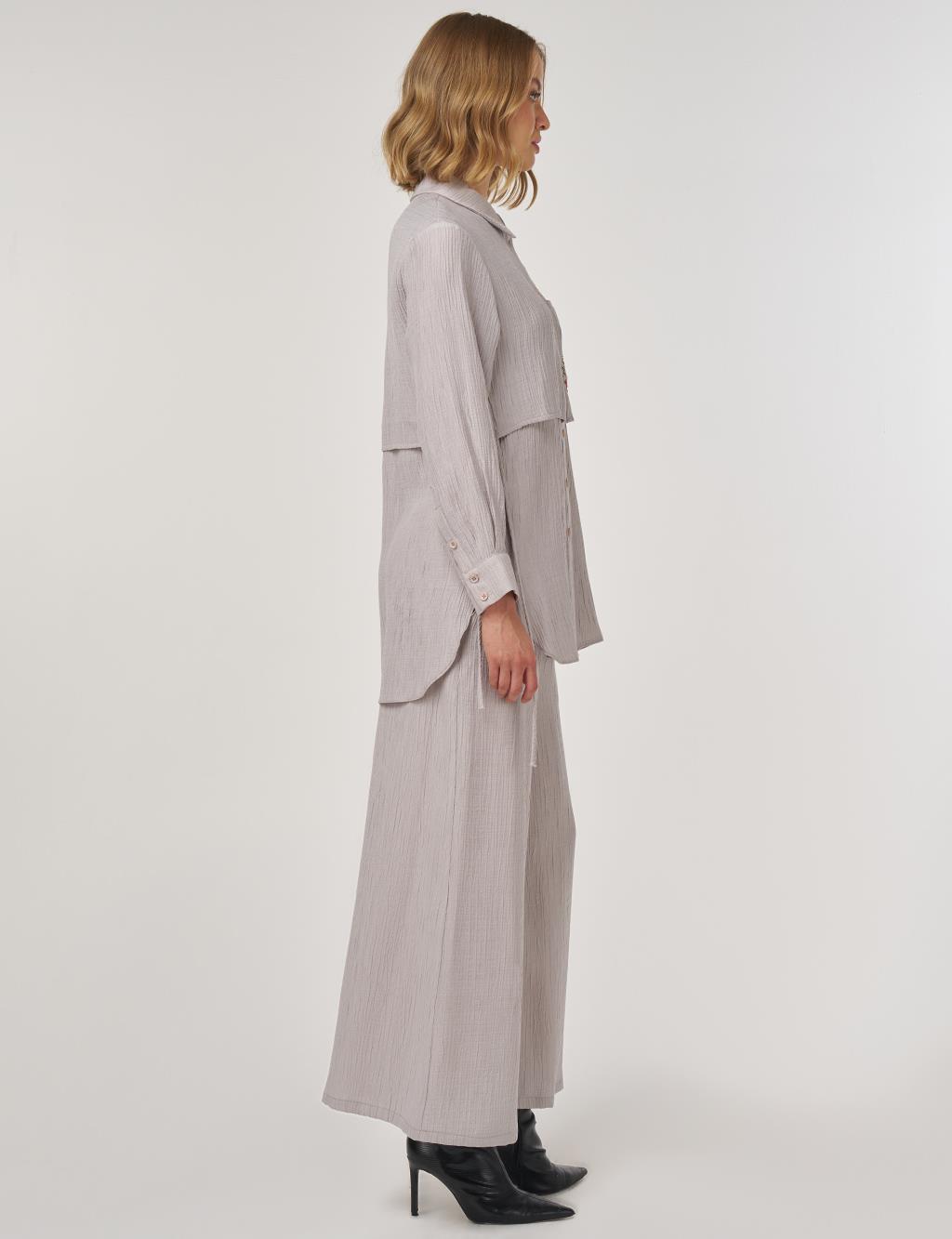 Aller-Detail Two-Piece Set in Gray