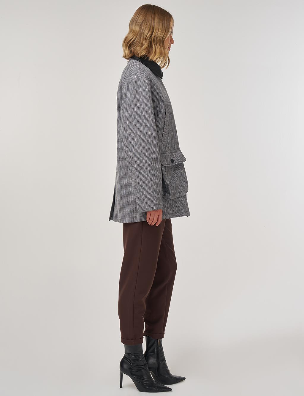 Shirt Collar Cotton Linen Jacket Indigo