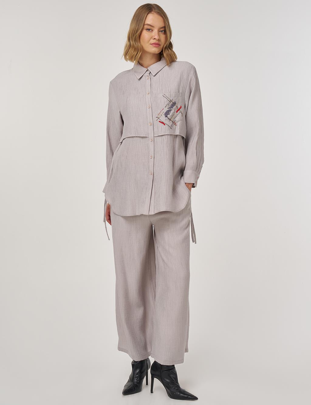 Aller-Detail Two-Piece Set in Gray