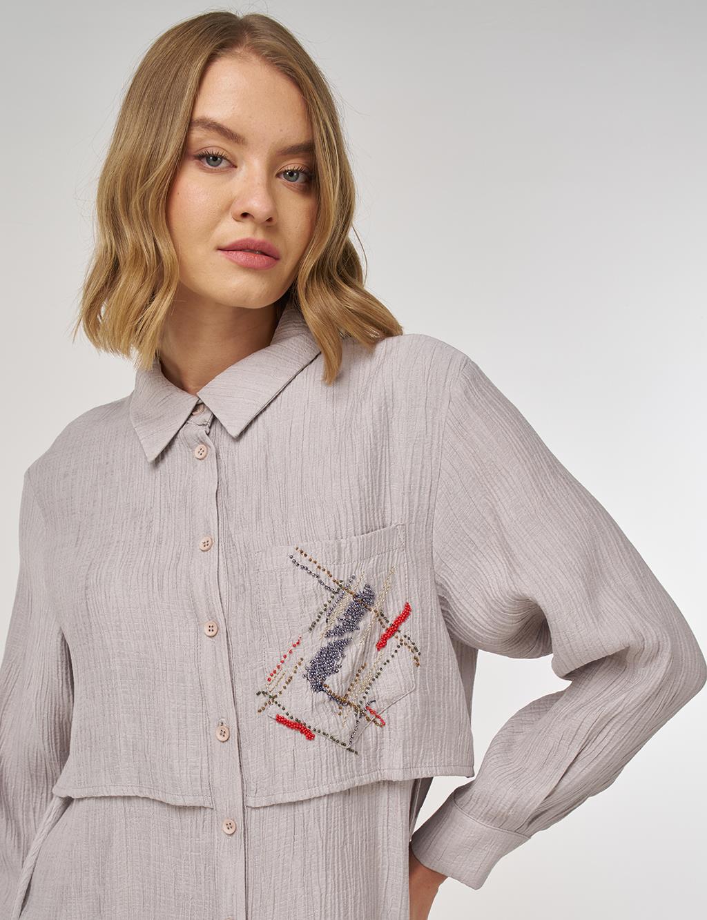 Aller-Detail Two-Piece Set in Gray