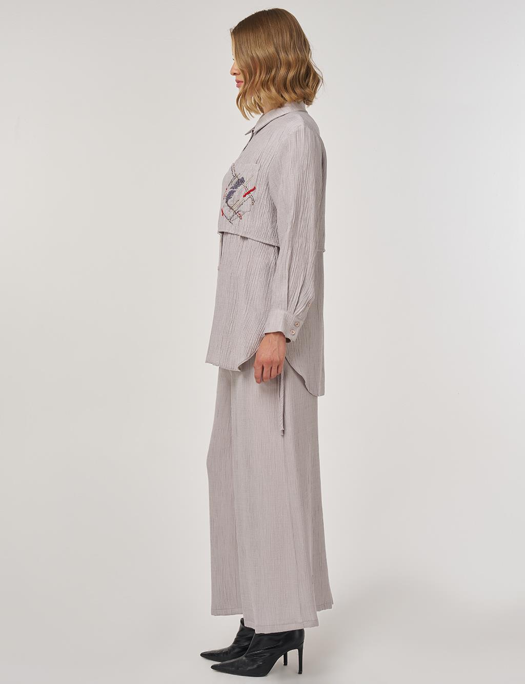 Aller-Detail Two-Piece Set in Gray