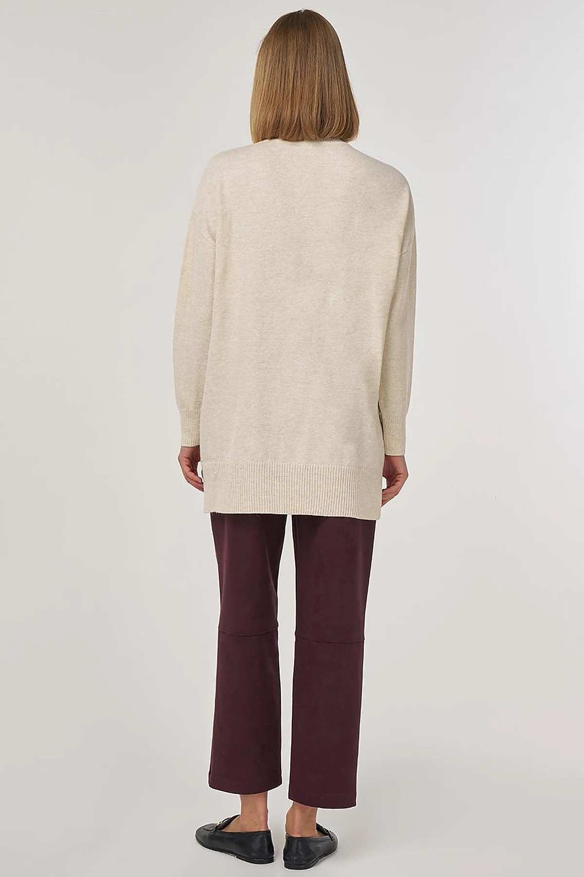 Stitched Knit Tunic Stone
