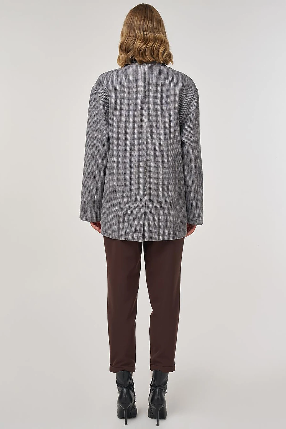 Shirt Collar Cotton Linen Jacket Indigo