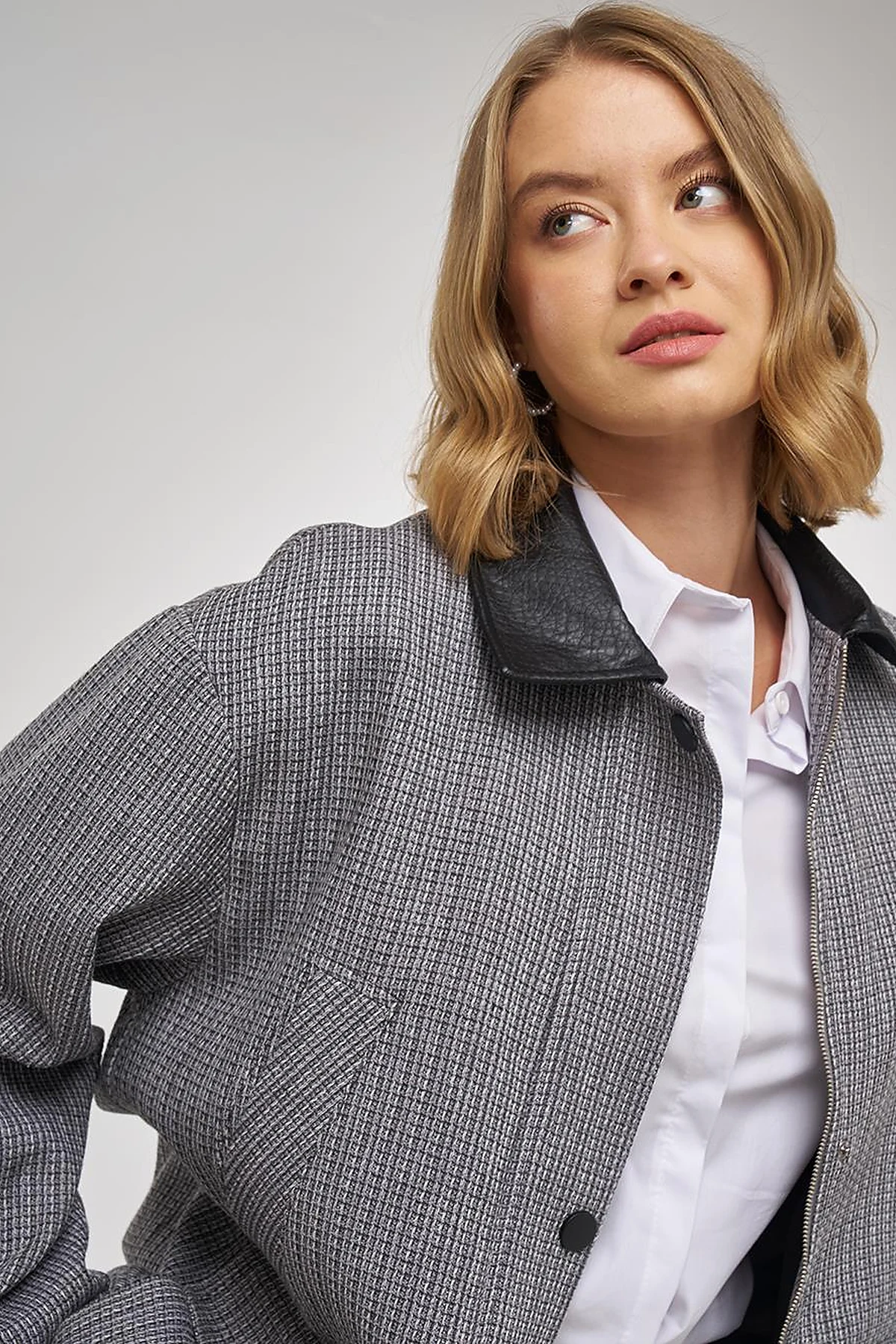 Shirt Collar Cotton Linen Jacket Indigo