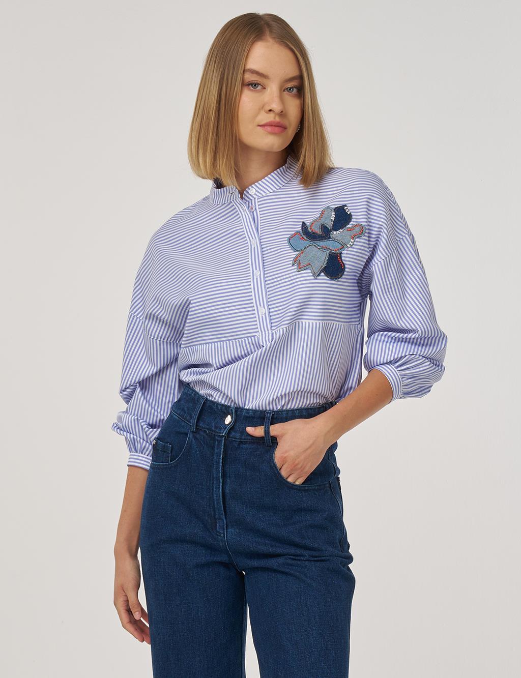 Straight Denim Pantolon Lacivert 