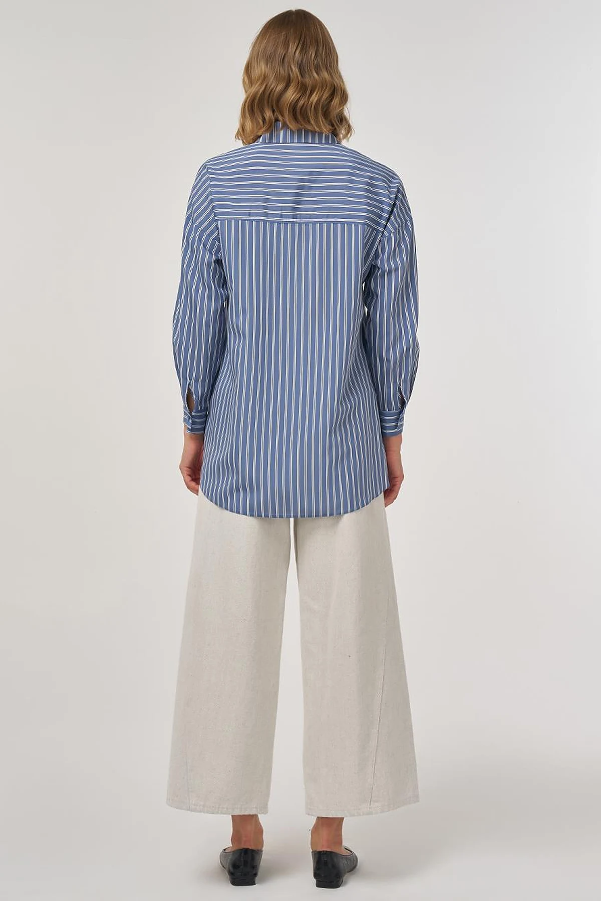 Striped Viscose Tunic Indigo