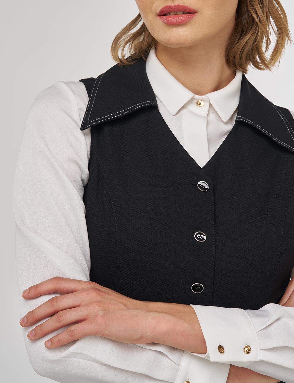 Belted Viscose Dress Black