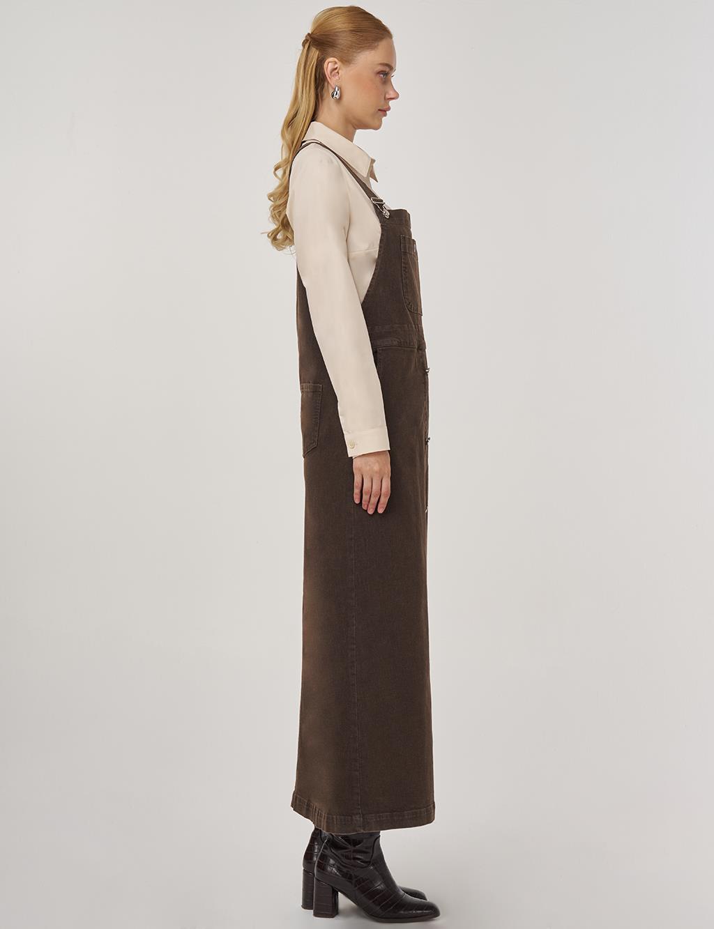 Pocket-Detail Jumpsuit Brown