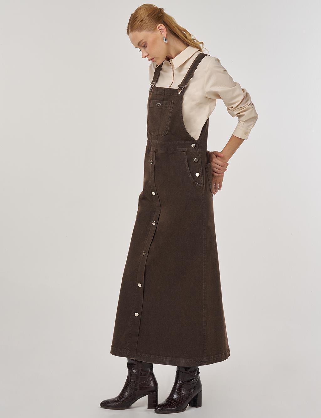 Pocket-Detail Jumpsuit Brown