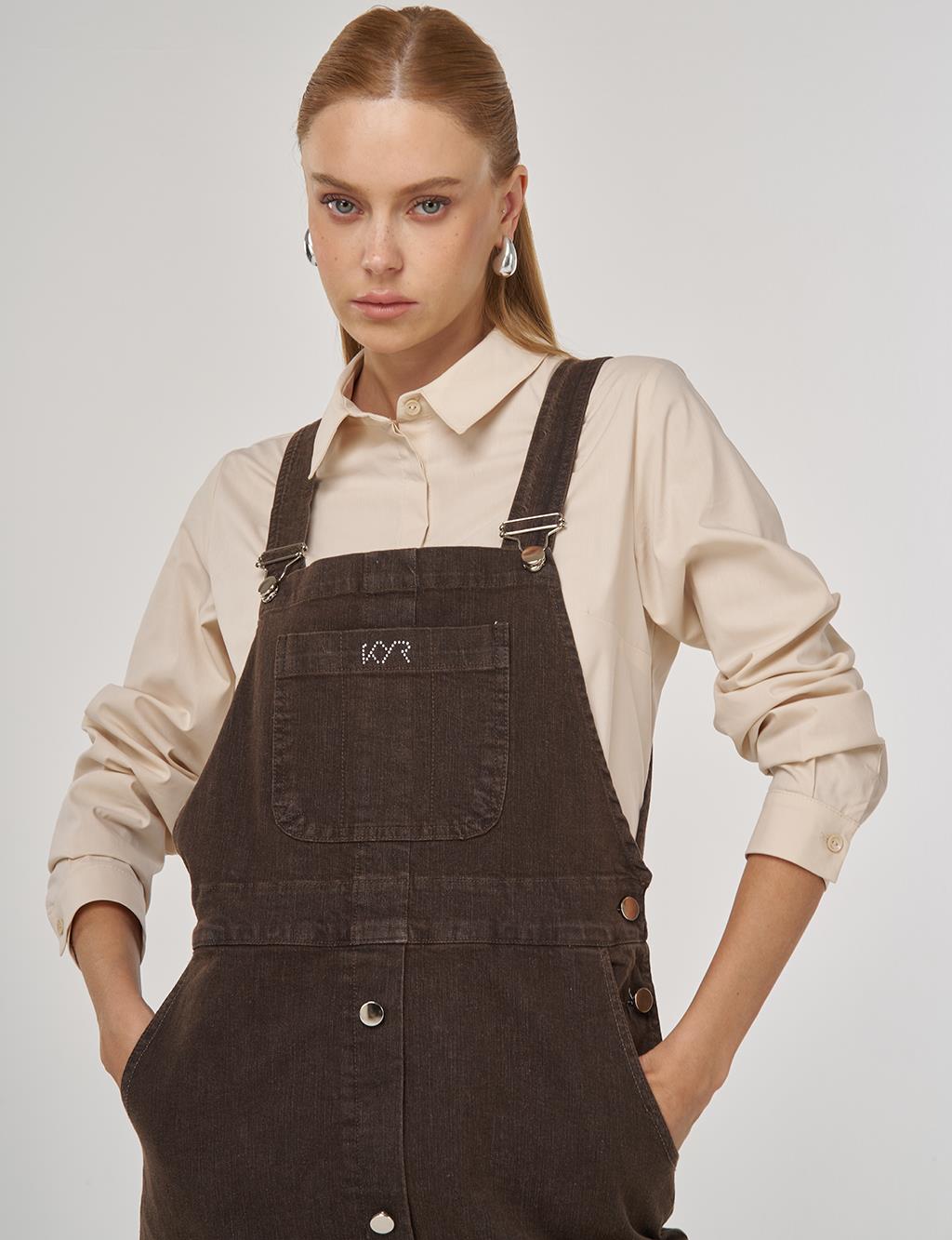 Pocket-Detail Jumpsuit Brown