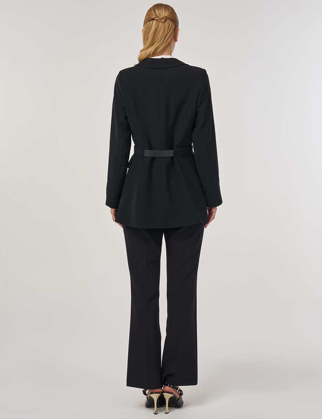 Belt Detailed Blazer in Black