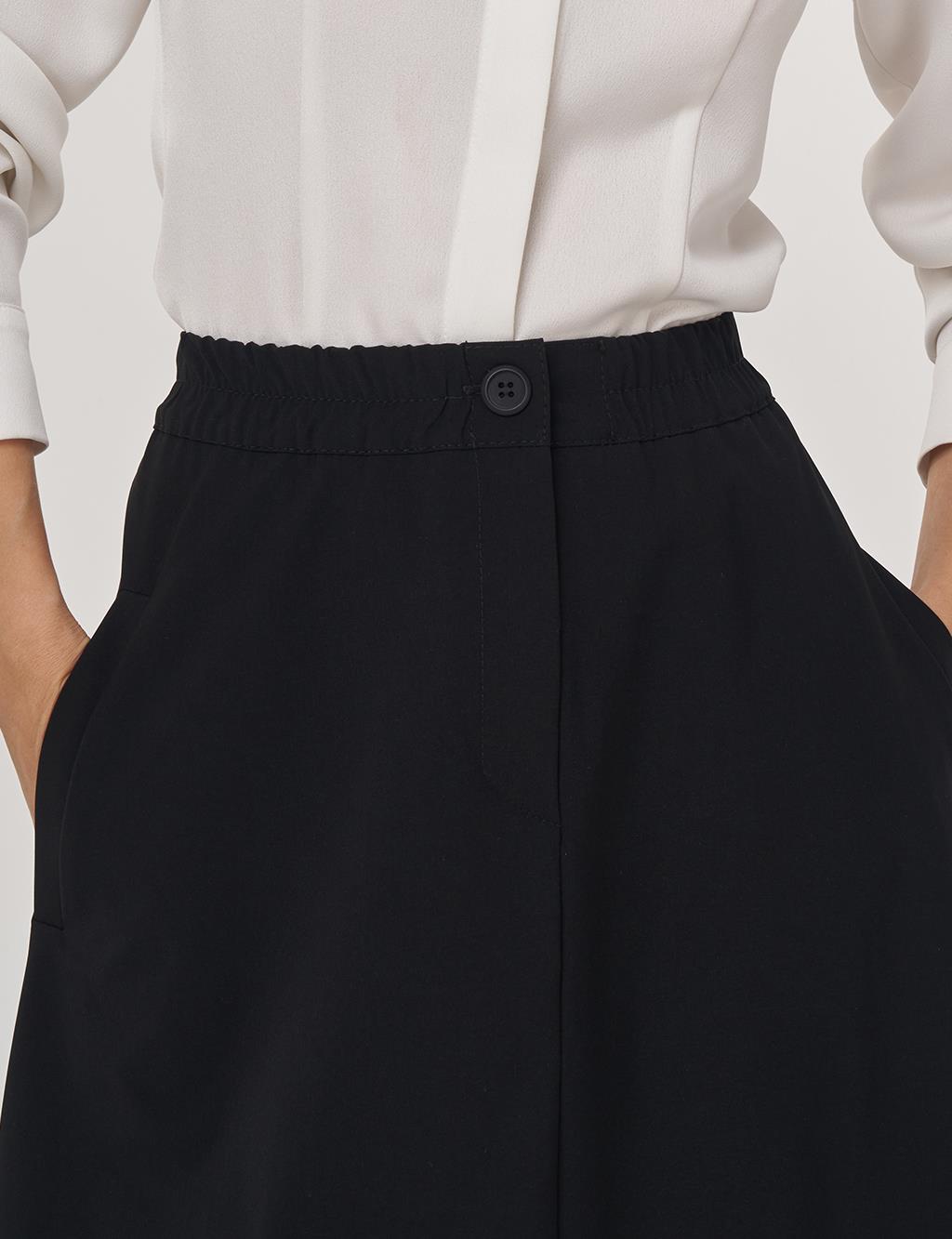 Yüksek Bel Çan Etek Siyah 