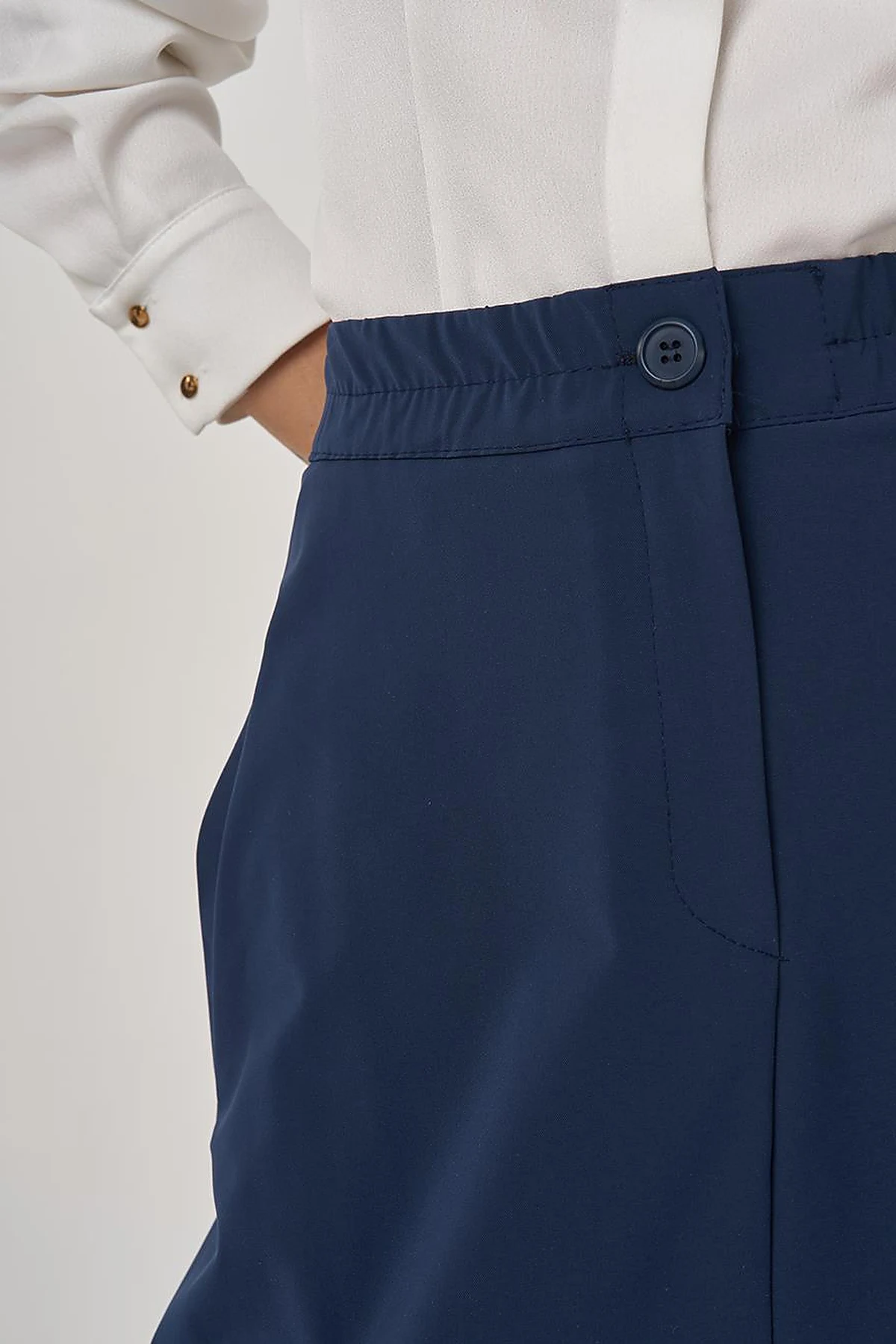 High Waist Flared Skirt Dark Navy