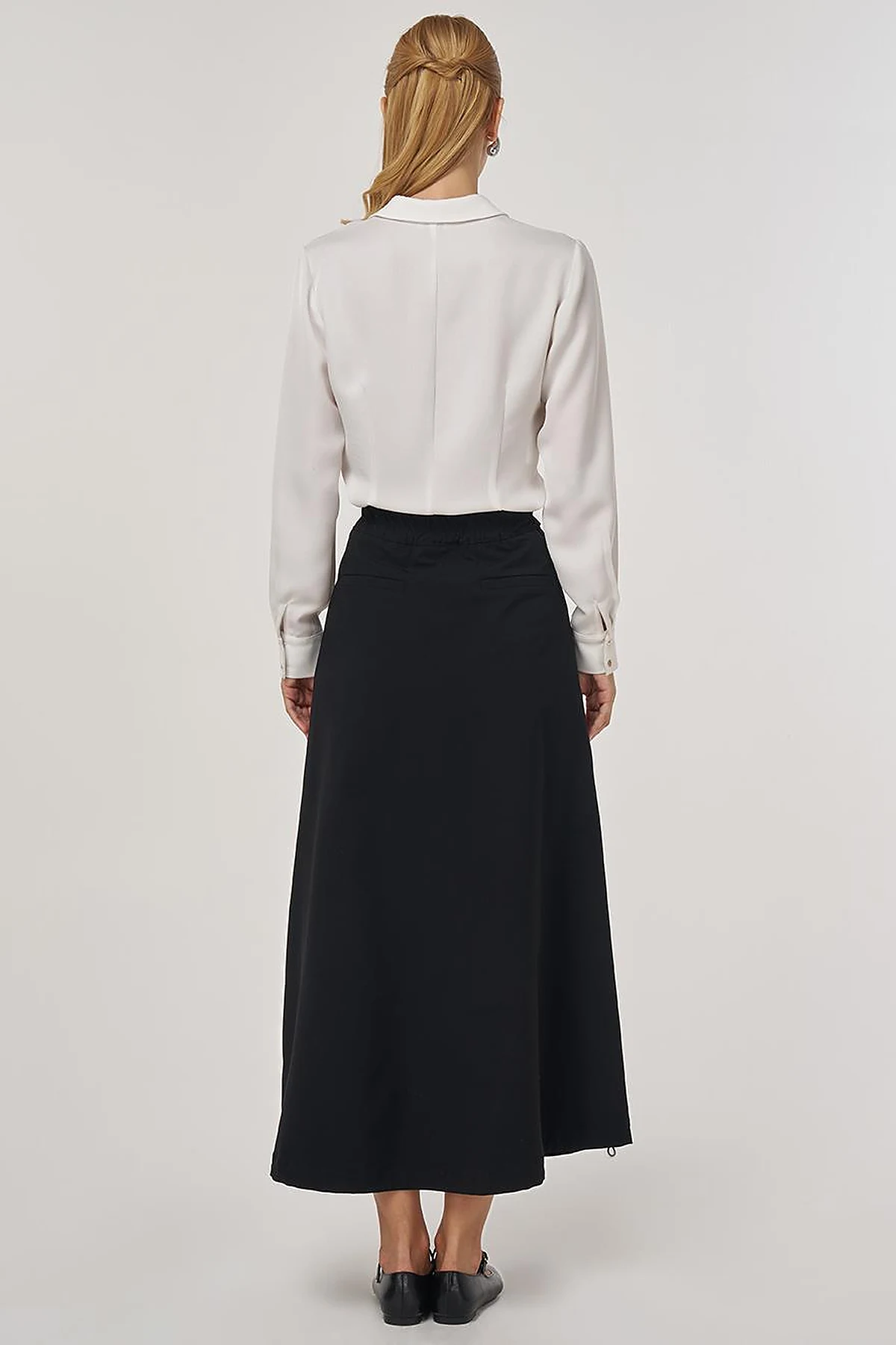 High Waist Flared Skirt Black