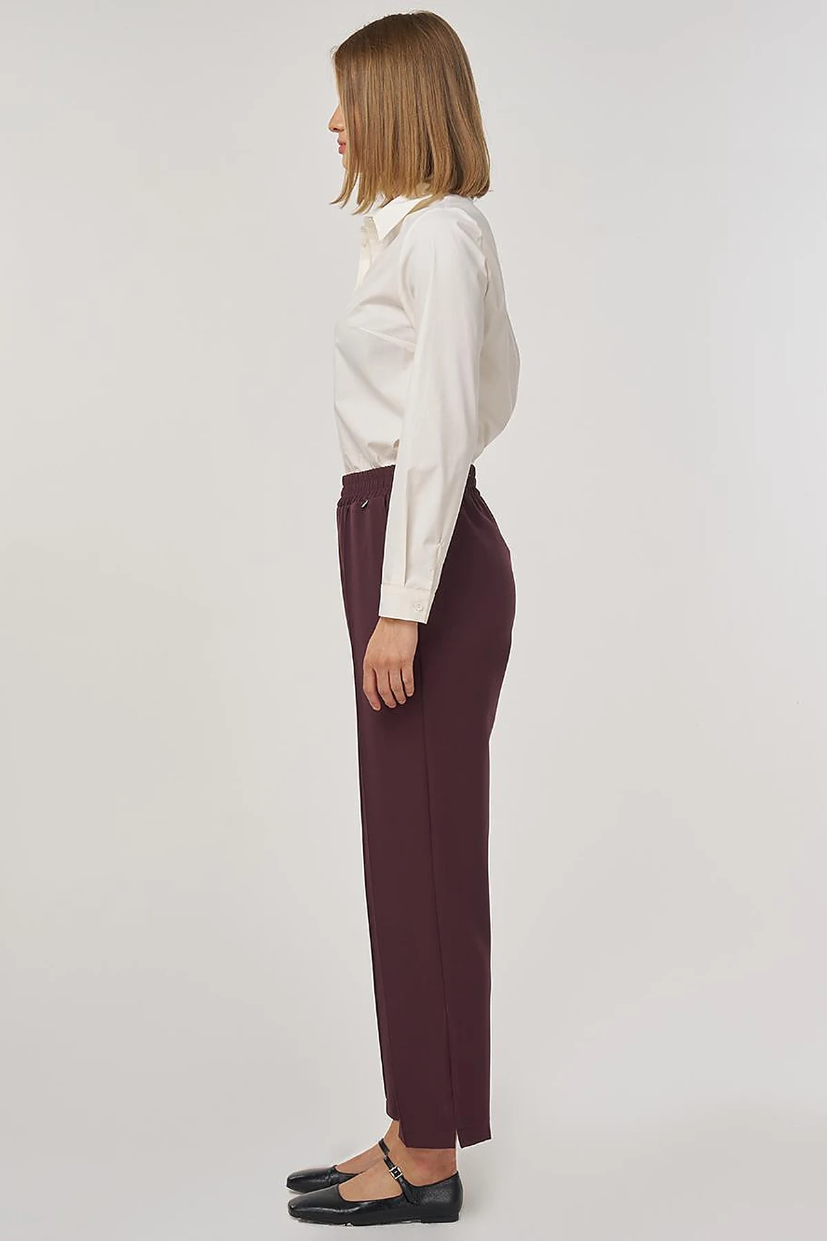 Pocket-Detail Classic Trousers Dark Burgundy