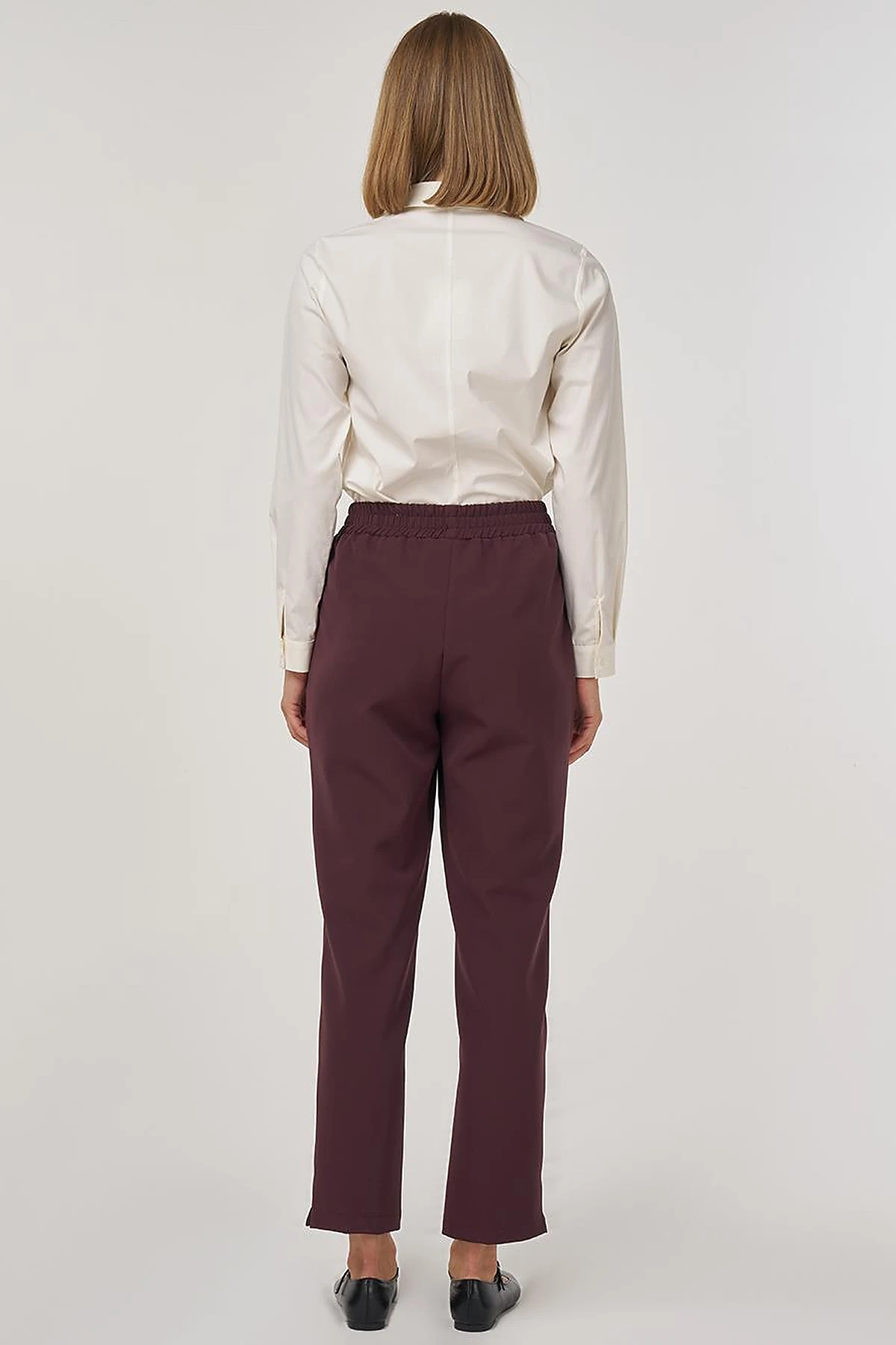Pocket-Detail Classic Trousers Dark Burgundy