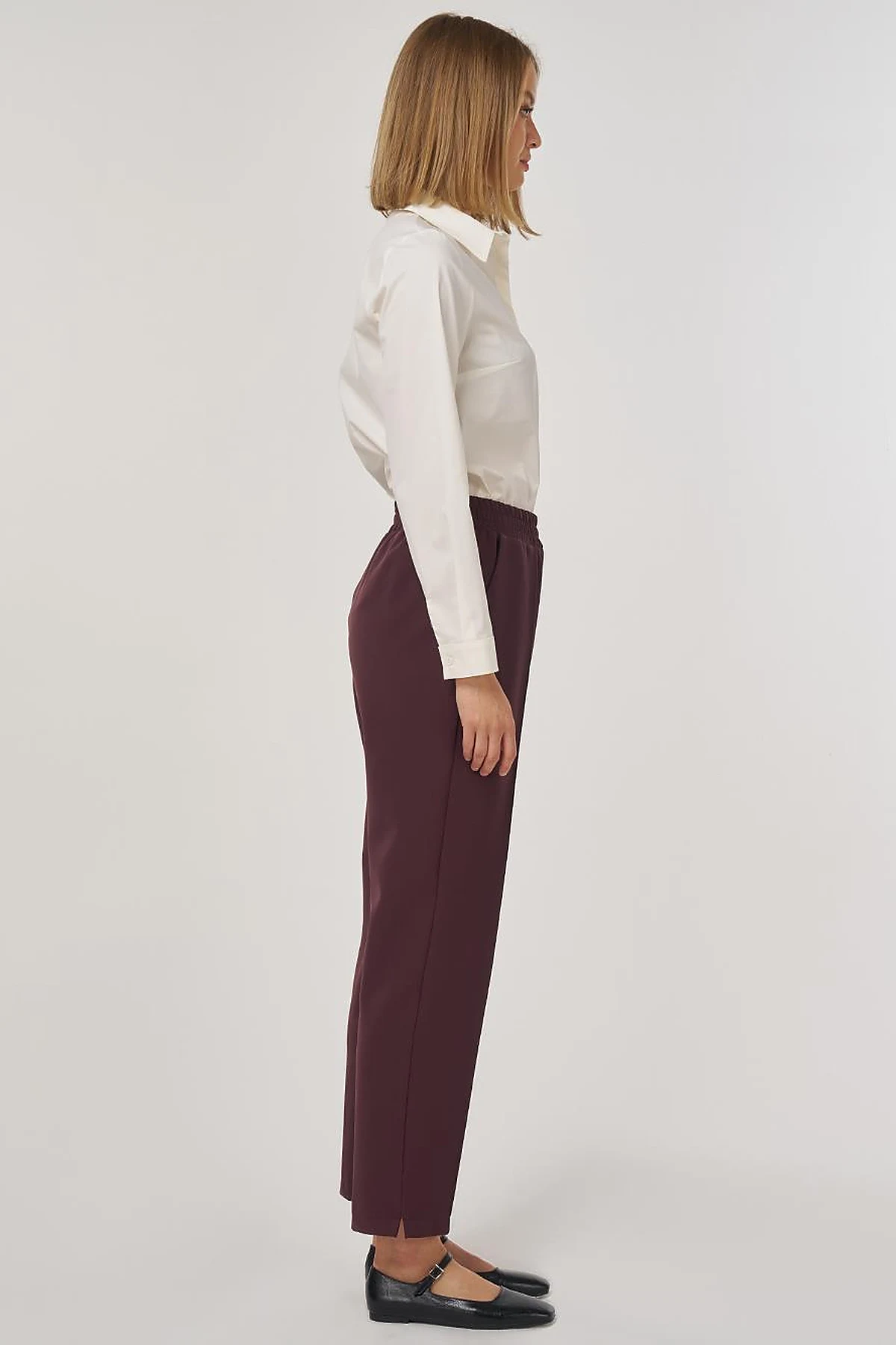 Pocket-Detail Classic Trousers Dark Burgundy