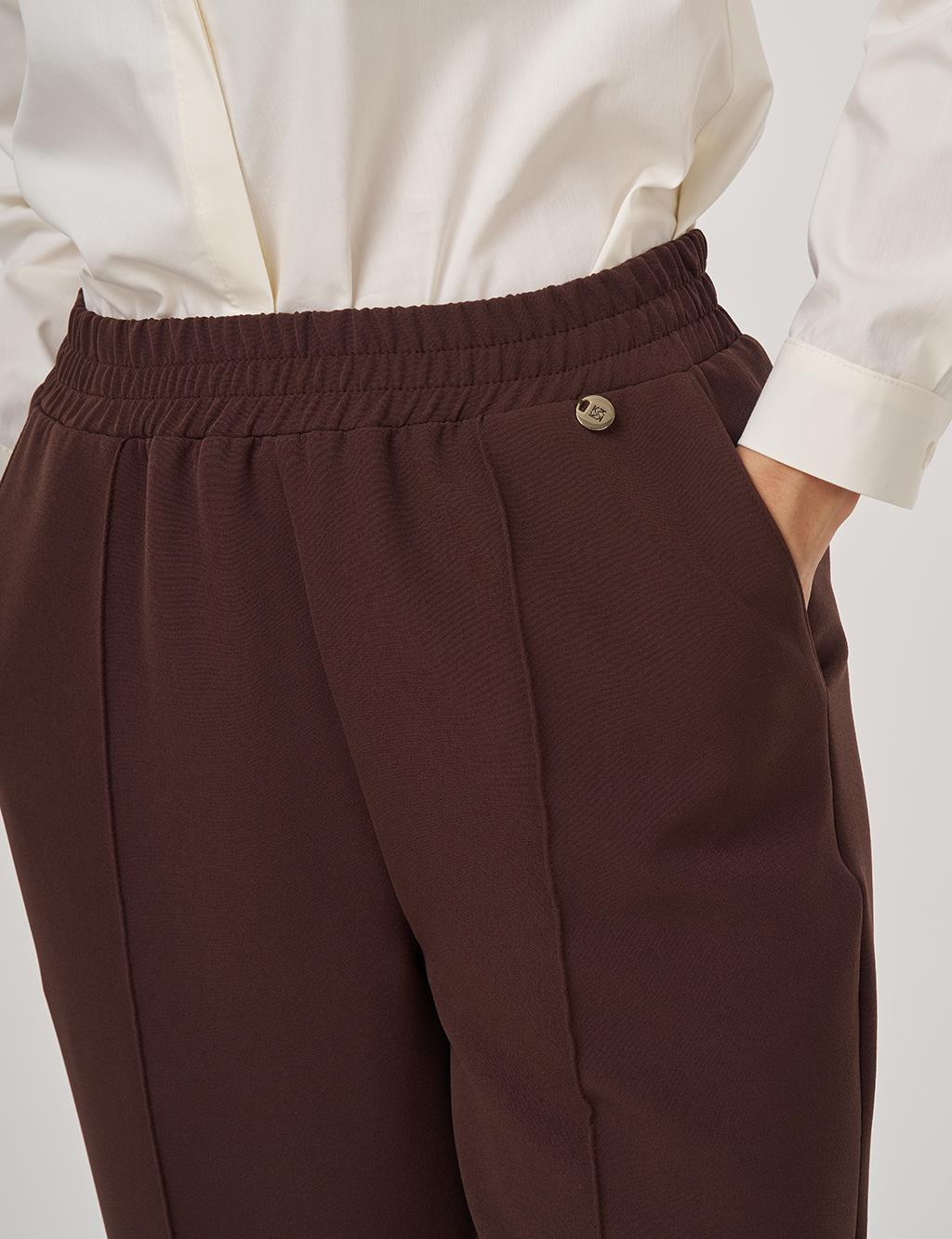 Cep Detaylı Klasik Pantolon Koyu Kahve 