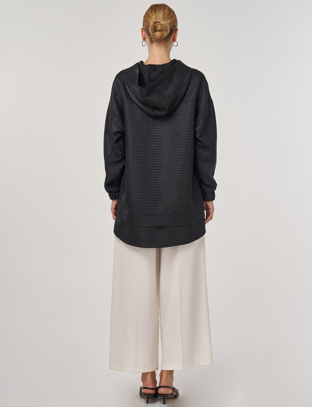 İşlemeli Sweatshirt Siyah 