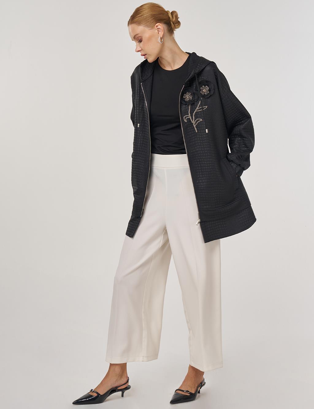 İşlemeli Sweatshirt Siyah 