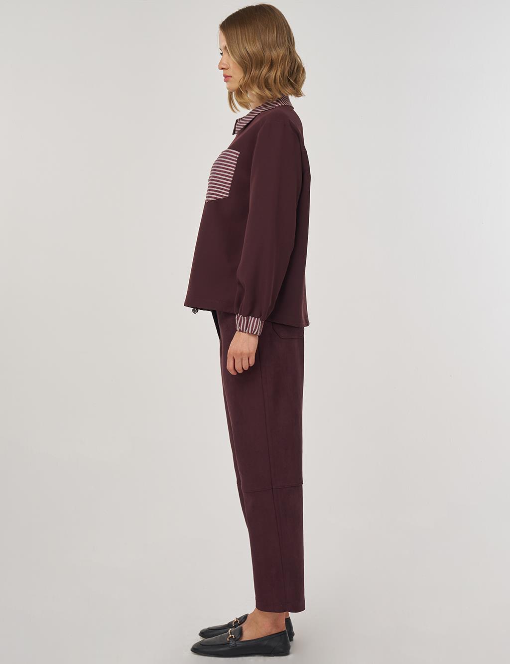 Garnished Blouse in Dark Burgundy