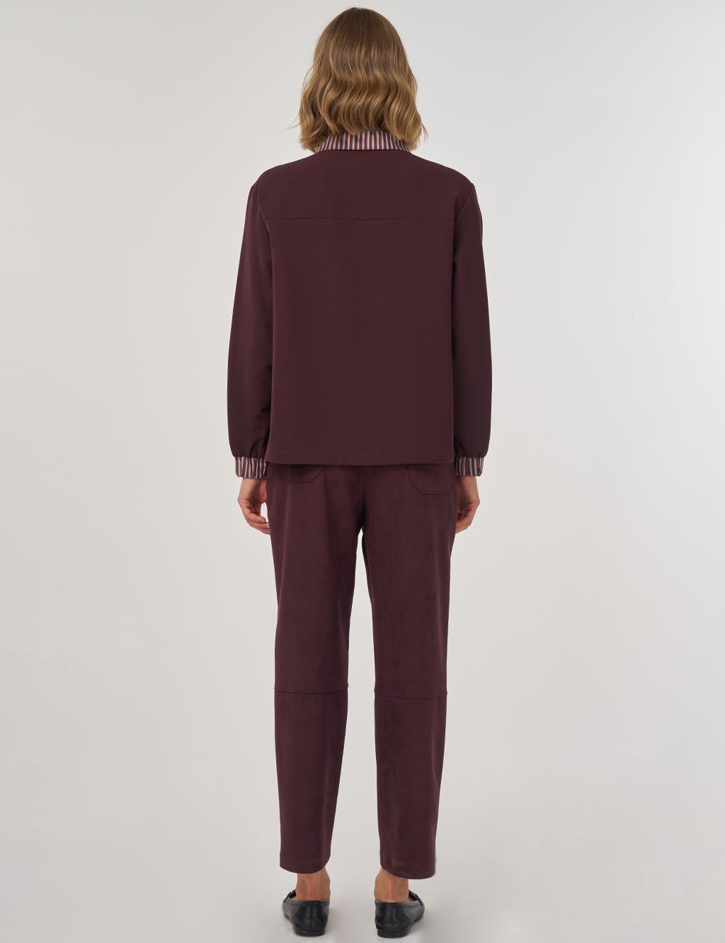 Garnished Blouse in Dark Burgundy